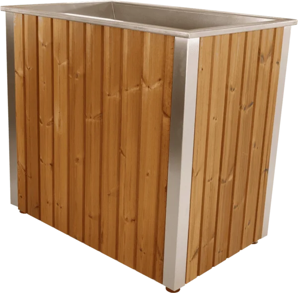 Cold Plunge from Tamed Ocean designed from stainless steel and thermo wood