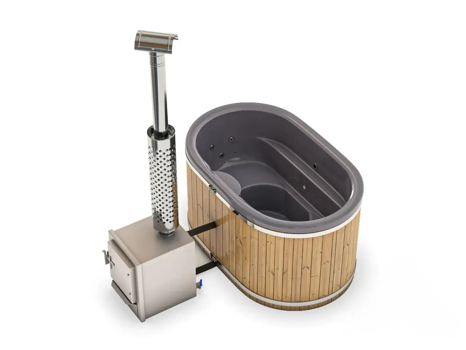 2 Seater hot tub ofuro, hot tub in a white background from Tamed Ocean