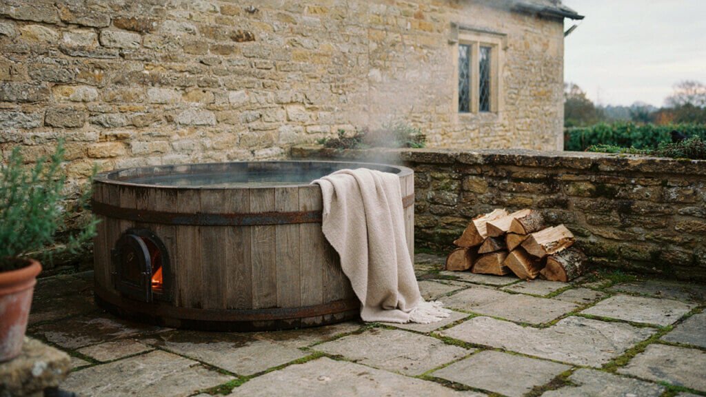 firewood wood fired hot tub